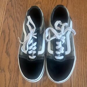 Boys Camo Vans Classic Black and White Kids Shoes